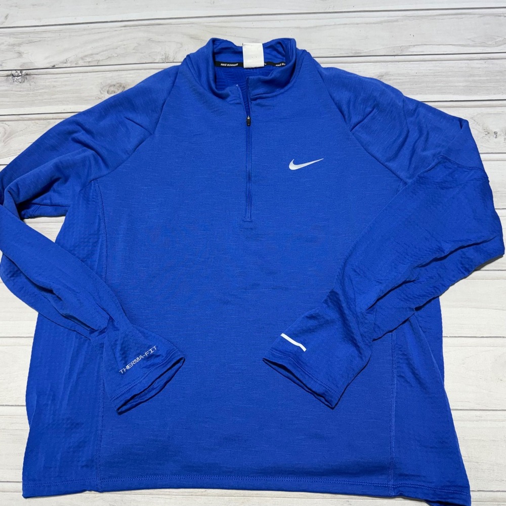 Nike Pullover Men XL Blue Therma-FIT Running Half Zip FB8564-480